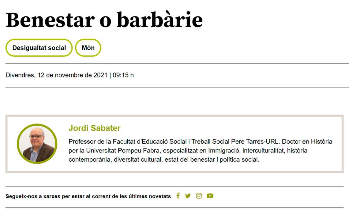 Bienestar o barbarie