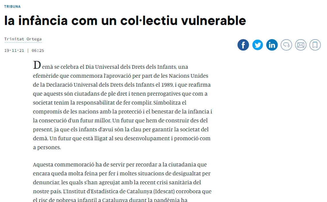 La infancia como un colectivo vulnerable