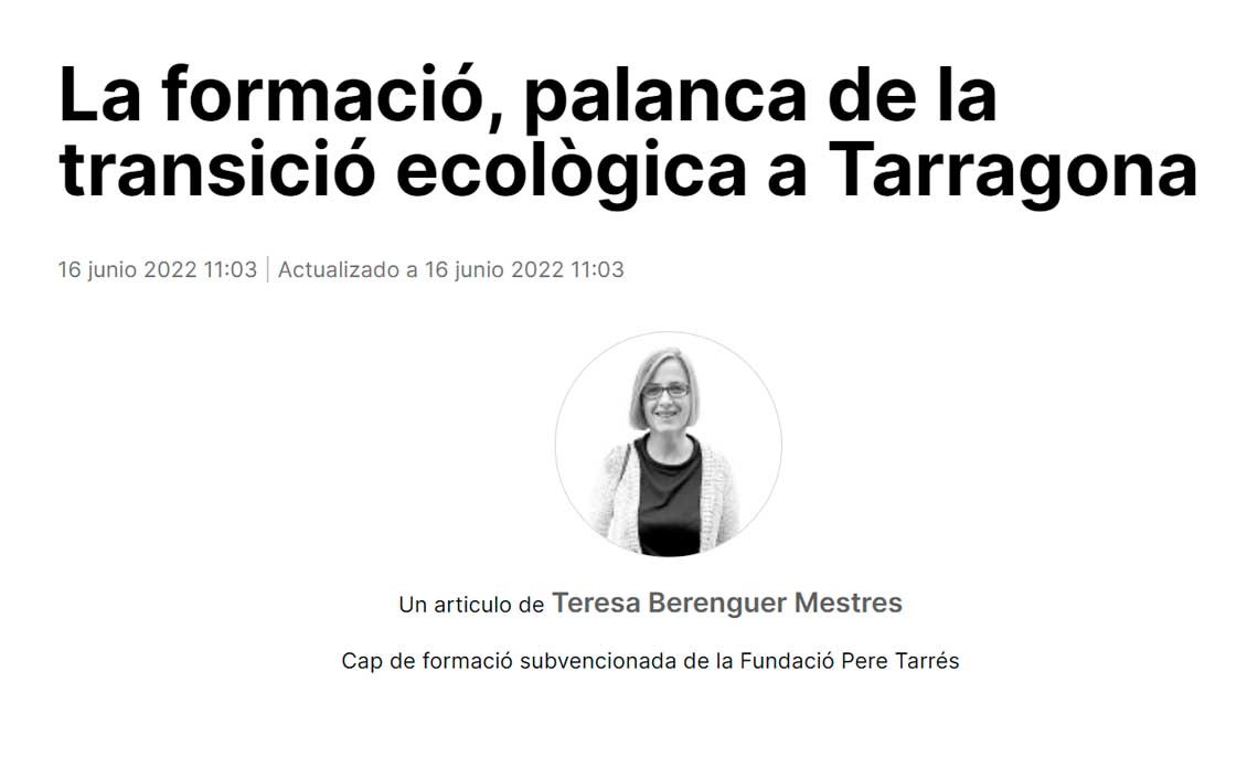 La formació, palanca de la transició ecològica a Tarragona