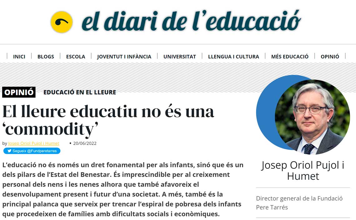 El tiempo libre educativo no es una "commodity"