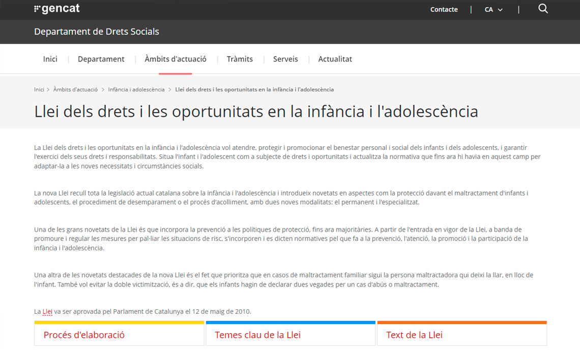 Llei dels drets i les oportunitats en la infància i l'adolescència.