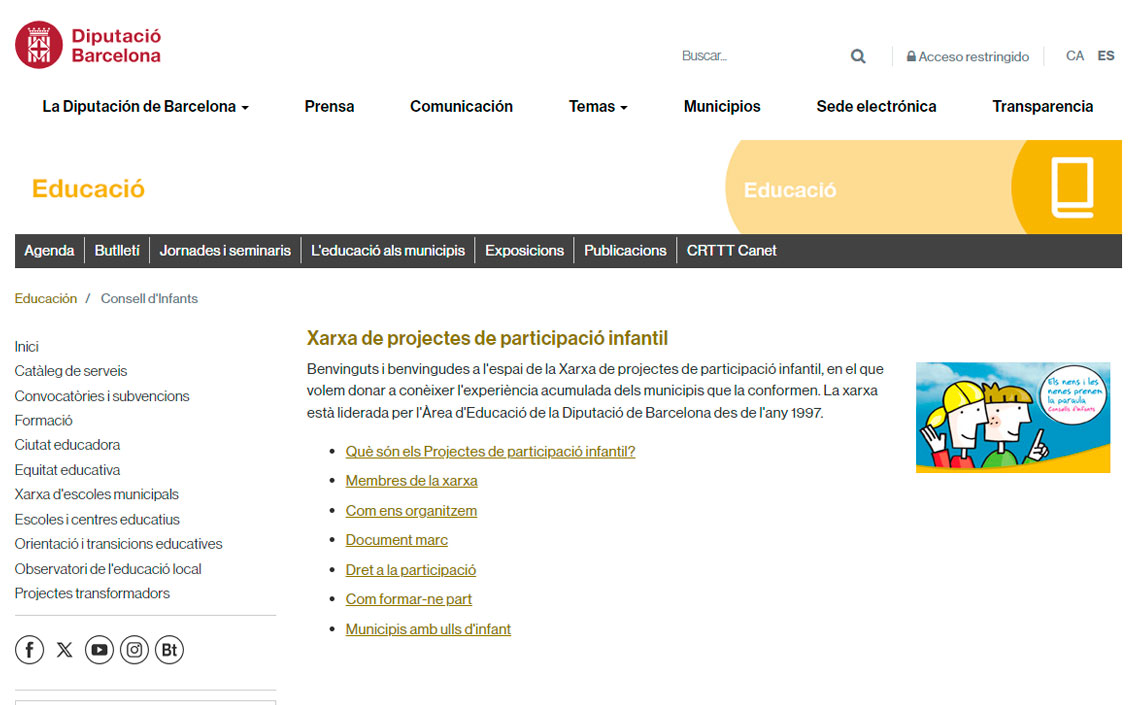 Xarxa de projectes de participació infantil (Diputació de Barcelona)