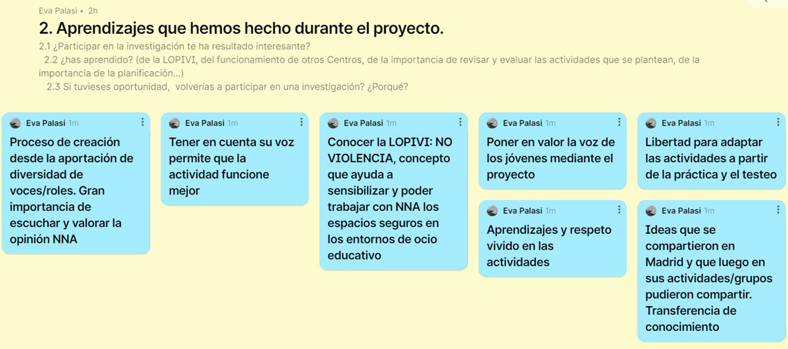 Aprendizajes que hemos hecho durante el proyecto