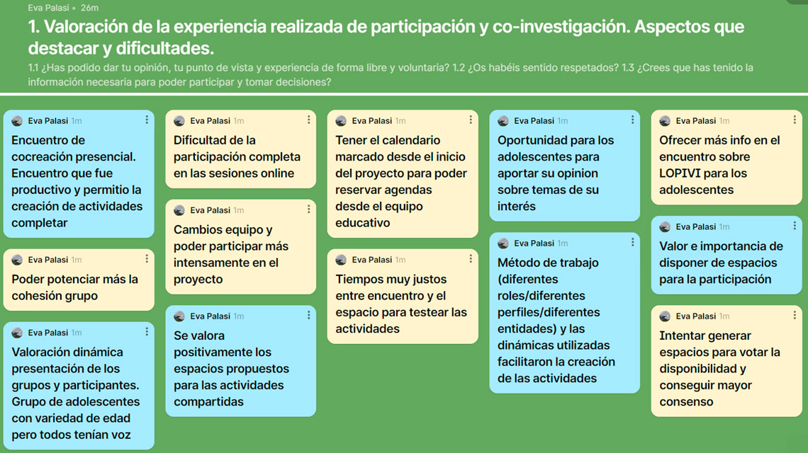 Valoración de la experiencia