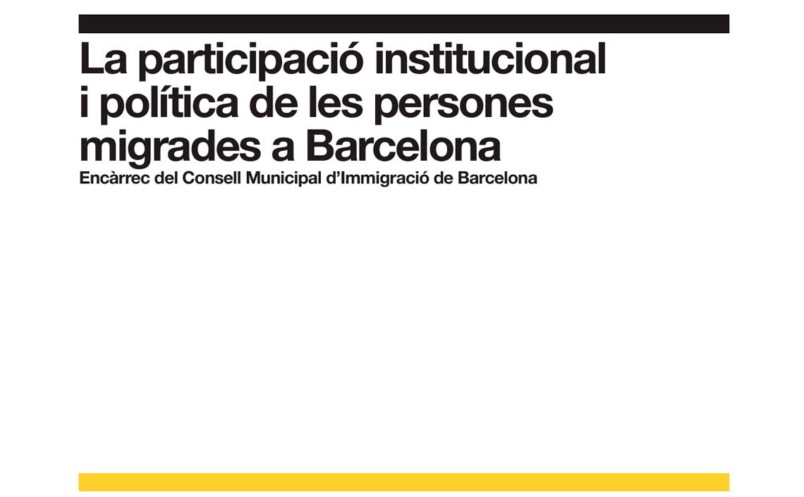 La participació institucional i política de les persones migrades a Barcelona
