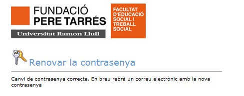 Renovar la contrasenya: canvi correcte
