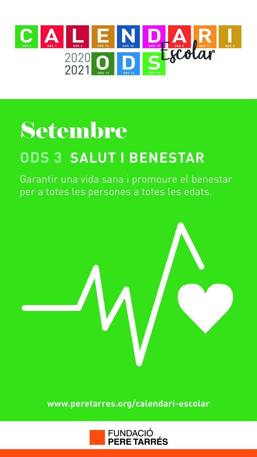 La Fundación Pere Tarrés crea un calendario escolar para concienciar sobre los Objectivos para el Desarrollo Sostenible (ODS) adaptado al contexto de la pandemia