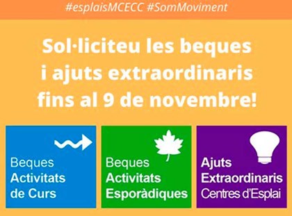 Convocatòria de beques i ajuts extraordinaris! Convocatòria de beques i ajuts extraordinaris!