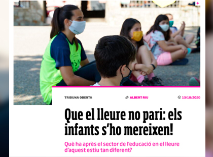 Que el ocio educativo no pare: ¡los niños/as se lo merecen!