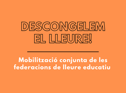 Acció conjunta de les federacions el 27 de febrer: concentracions per reclamar que es "descongeli el lleure" arreu de Catalunya Acció conjunta de les federacions el 27 de febrer: concentracions per reclamar que es "descongeli el lleure" arreu de Catalunya