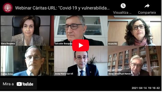 Expertos de la Facultad Pere Tarrés y de Cáritas abordan los nuevos escenarios en salud mental a raíz de la pandemia