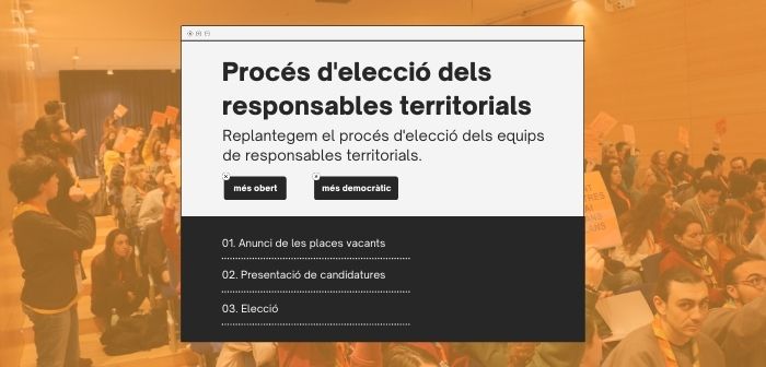 Procés d’elecció dels equips de Responsables Territorials: presenta la teva candidatura!