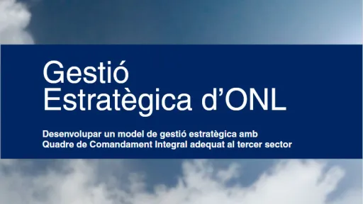 Portada d'una publicació de la Fundació Pere Tarrés: Gestió estratègica d'ONL