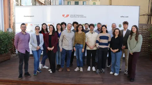 Grup de la Fundació a la presentació del programa internacional per prevenir la violència a l'esport