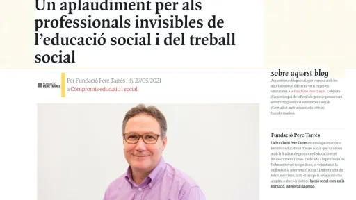 Un aplaudiment per als professionals invisibles de l’educació social i del treball social