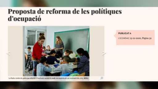 Proposta de reforma de les polítiques d’ocupació