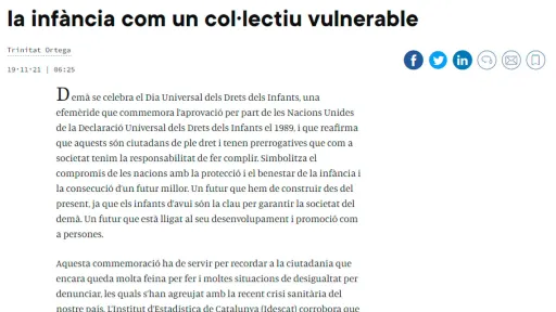 La infància com un col·lectiu vulnerable
