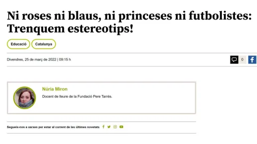 Ni roses ni blaus, ni princeses ni futbolistes: trenquem estereotips!