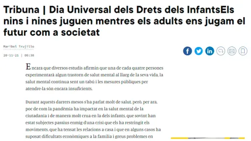 Els nins i nines juguen mentre els adults ens jugam el futur com a societat