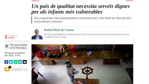 Un país de qualitat necessita serveis dignes per als infants més vulnerables