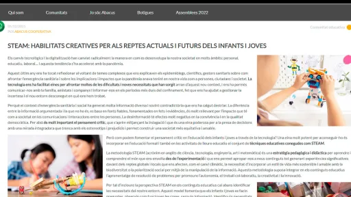 STEAM: habilitats creatives per als reptes actuals i futurs dels infants i joves