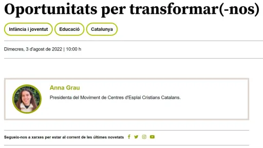 Oportunitats per transformar(-nos)