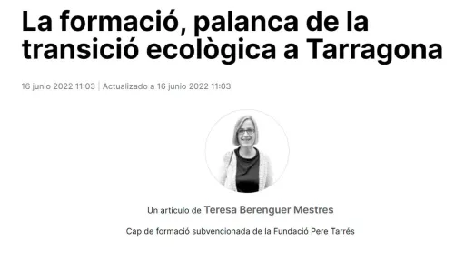 La formació, palanca de la transició ecològica a Tarragona