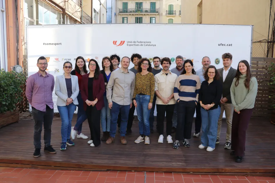 Grup de la Fundació a la presentació del programa internacional per prevenir la violència a l'esport