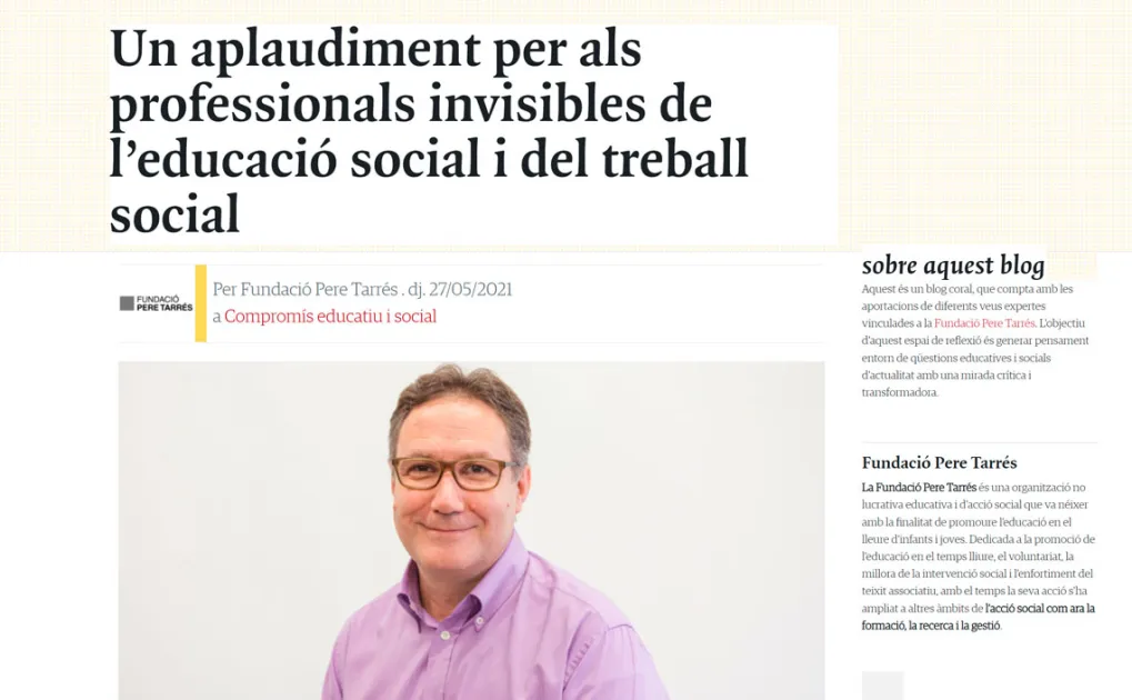 Un aplaudiment per als professionals invisibles de l’educació social i del treball social