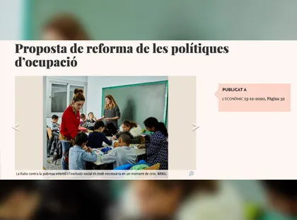 Proposta de reforma de les polítiques d’ocupació