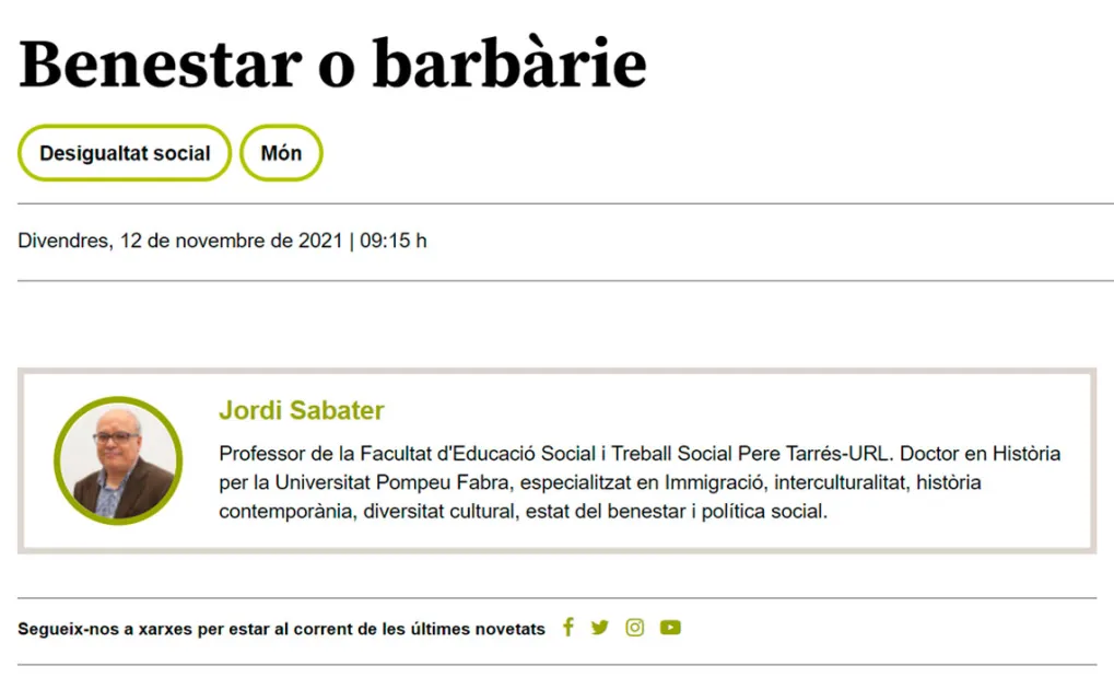 Benestar o barbàrie