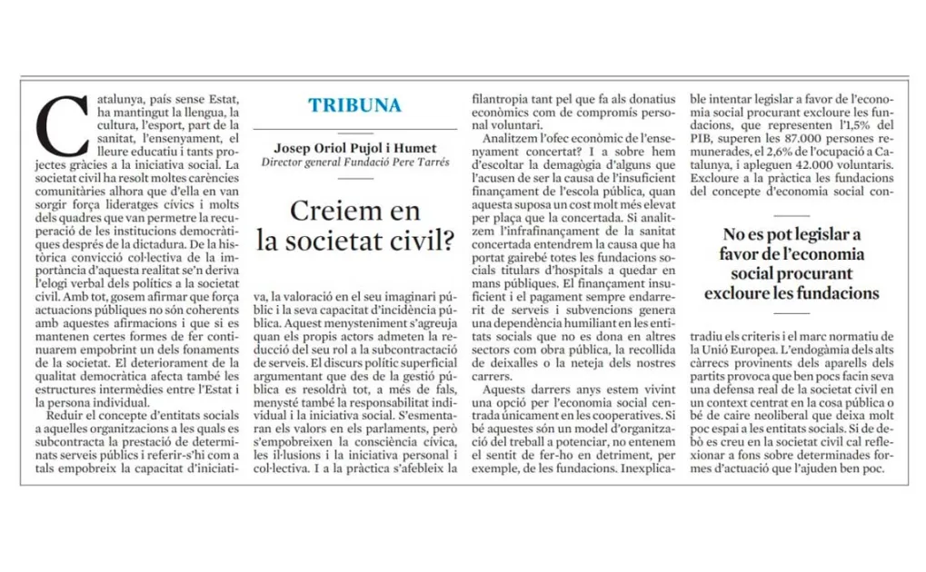 Creiem en la societat civil?