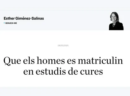 Que els homes es matriculin en estudis de cures