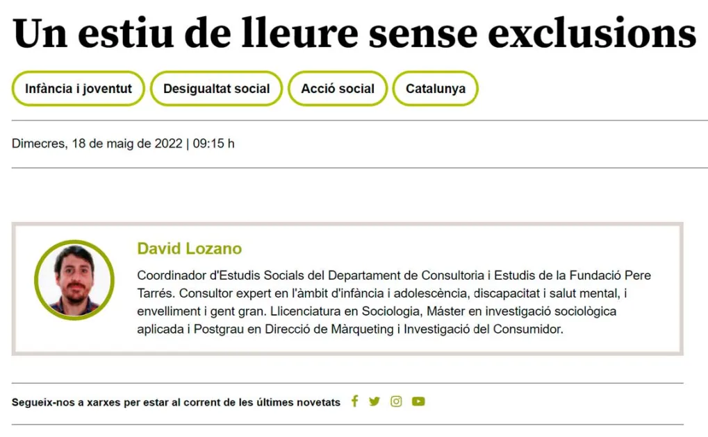 Un estiu de lleure sense exclusions