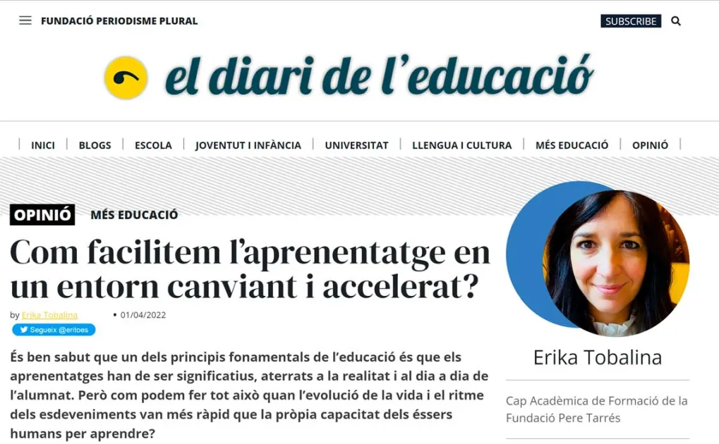 Com facilitem l’aprenentatge en un entorn canviant i accelerat?