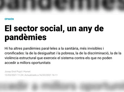 El sector social, un any de pandèmies