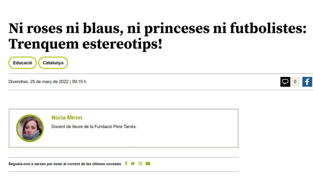 Ni roses ni blaus, ni princeses ni futbolistes: trenquem estereotips!