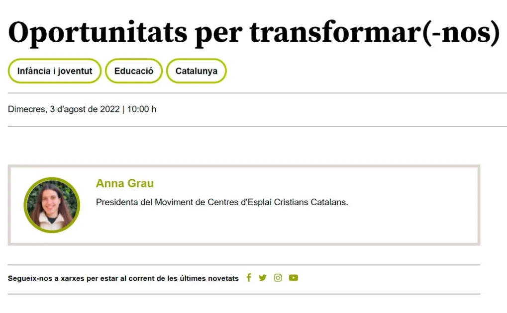 Oportunitats per transformar(-nos)