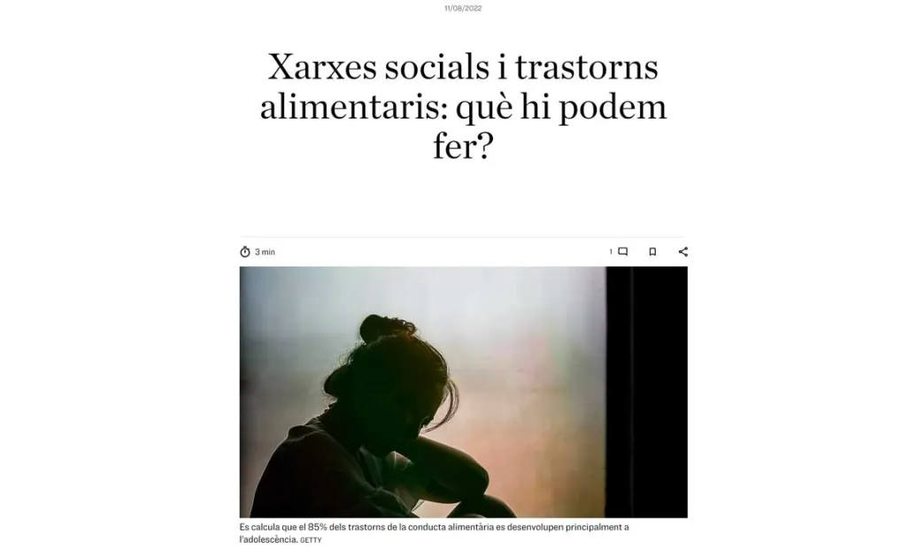 Xarxes socials i trastorns alimentaris: què hi podem fer?